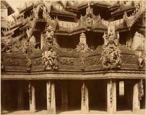 Klooster of pagode, (detail), waarschijnlijk Mandalay, eind 19e eeuw door Unbekannt Unbekannt